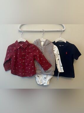 NWT Boys 12 Month Bundle Polo Ralph Lauren Carter's Wrangler
